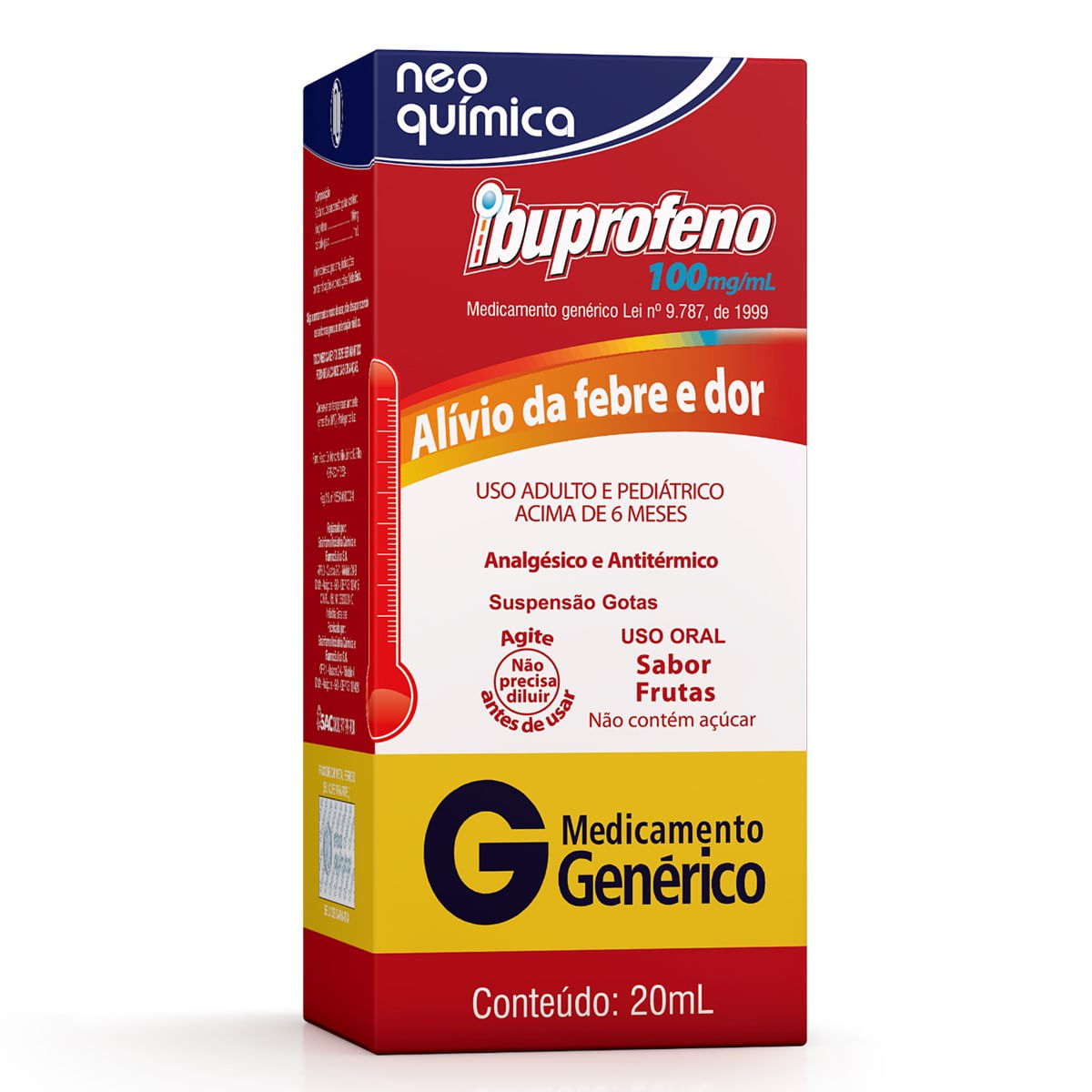 Ibuprofeno 100mg gotas 20ml Neo Química