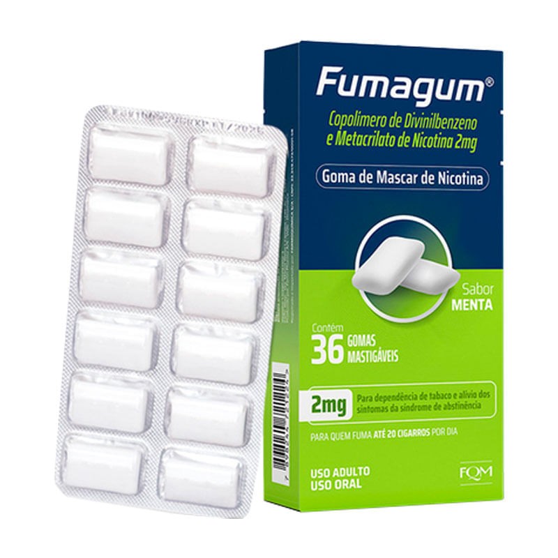 Fumagum 2mg c/36 Gomas Mastigaveis Sabor Menta