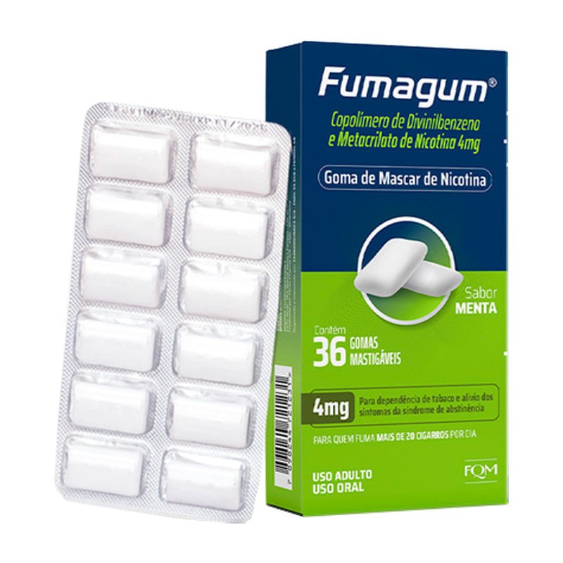 Fumagum 4mg c/36 Gomas Mastigaveis Sabor Menta