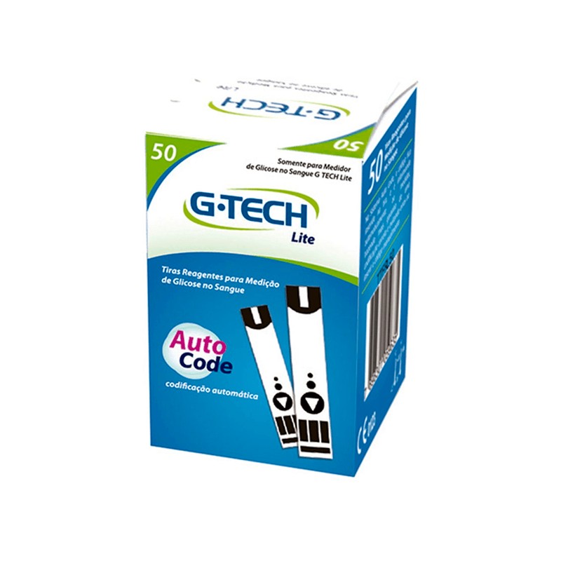 Tiras G-tech Lite Reagentes Glicose c/50