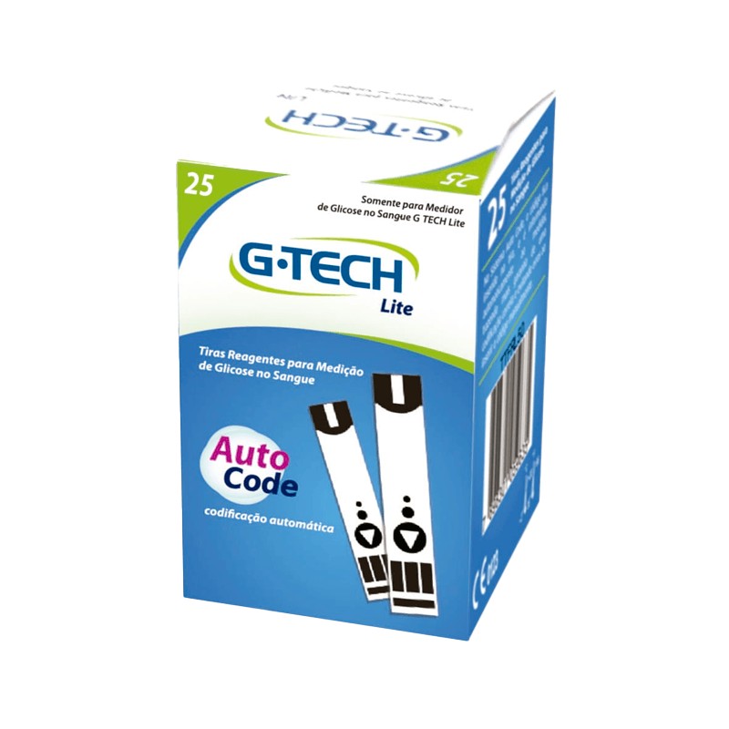 Tiras G-tech Lite Reagentes Glicose c/25