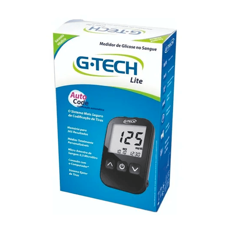 Kit G-tech Free Lite Monitor Glicose + 10 Tiras + 10 Lancetas + Caneta com 1