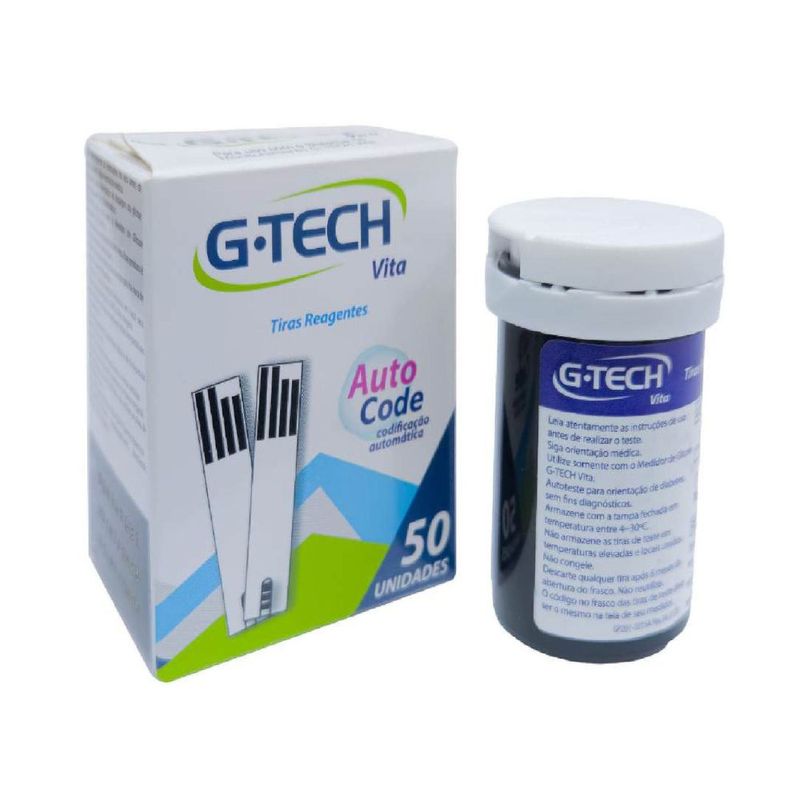 Tiras G-tech Vita Reagentes Glicose Com 50