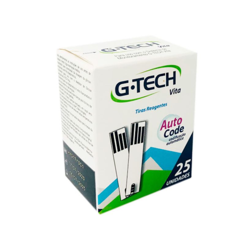Tiras G-tech Vita Reagentes Glicose Com 25 Unidades