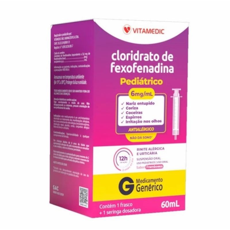 Cloridrato de Fexofenadina 6mg/ml solução 60ml Vitamedic