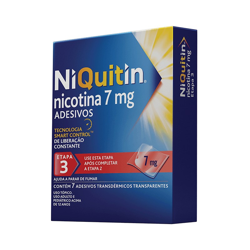 Niquitin 7mg 7 Adesivos Transdermicos Transparentes Etapa 3