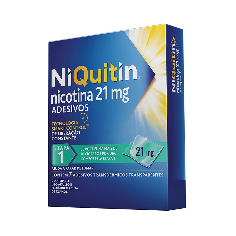 Niquitin 21mg 7 Adesivos Transdermicos Transparentes Etapa 1