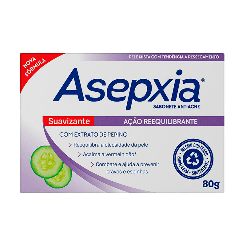 Sabonete Asepxia Antiacne Suavizante Acao Equilibrada 80g
