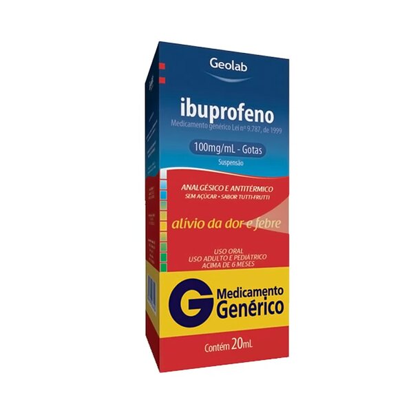 Ibuprofeno 100mg solução 20ml Geolab