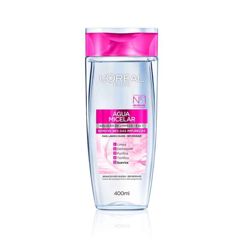 Agua Micelar Solucao De Limpeza 5 Em 1 Loreal Paris 400ml