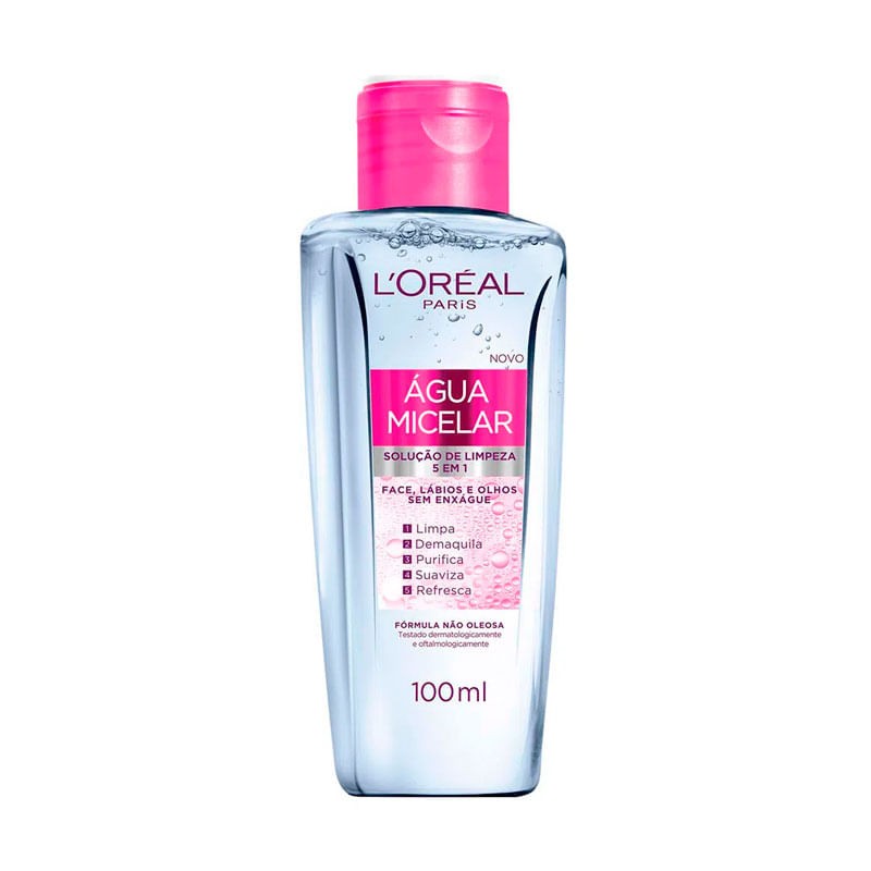 Agua Micelar Solucao De Limpeza 5 Em 1 Loreal Paris 100ml