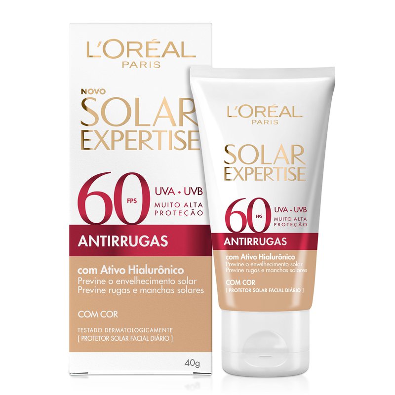 Protetor Solar Expertise Antirrugas Com Cor Fator 60 40g
