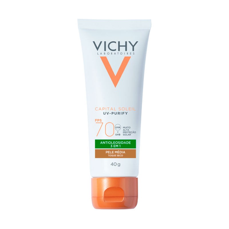 Protetor Solar Facial Vichy Capital Soleil Uv-purify Fps70 Pele Media 40g