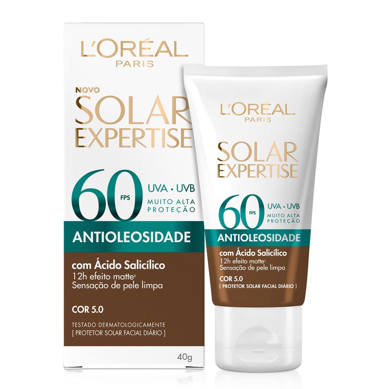 Protetor Solar Facial L'Oréal Paris Solar Expertise Antioliosidade Fps60 Cor 5.0 40g