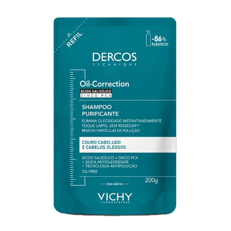 Shampoo Vichy Dercos Oil-correction Refil 200g
