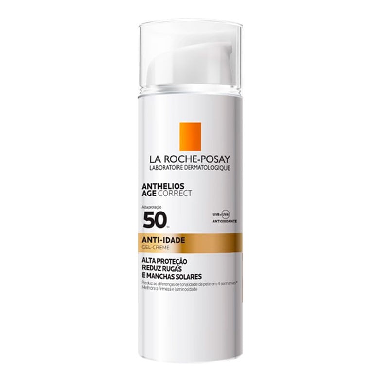 Protetor Solar Gel Creme Anti Idade Antioxidante FPS 50 La Roche Posay Anthelios Age Correct Frasco 50g Pump