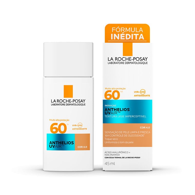 Protetor Solar Com Cor 4.0 FPS 60 La Roche-posay Anthelios Uvair Frasco 45ml