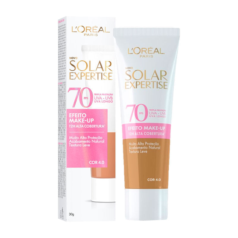 Protetor Solar Com Cor 4.0 FPS 70 L'Oréal Paris Solar Expertise Caixa 30g