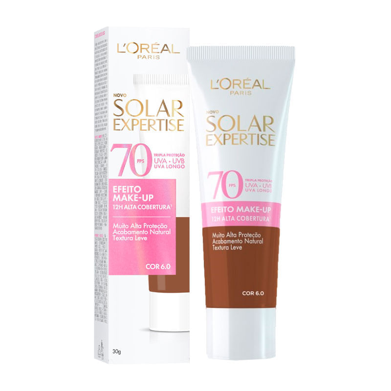 Protetor Solar Com Cor 6.0 FPS 70 L'Oréal Paris Solar Expertise Caixa 30g