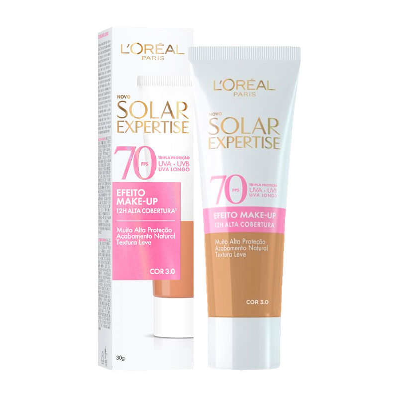 Protetor Solar Com Cor 3.0 FPS 70 L'Oréal Paris Solar Expertise Caixa 30g