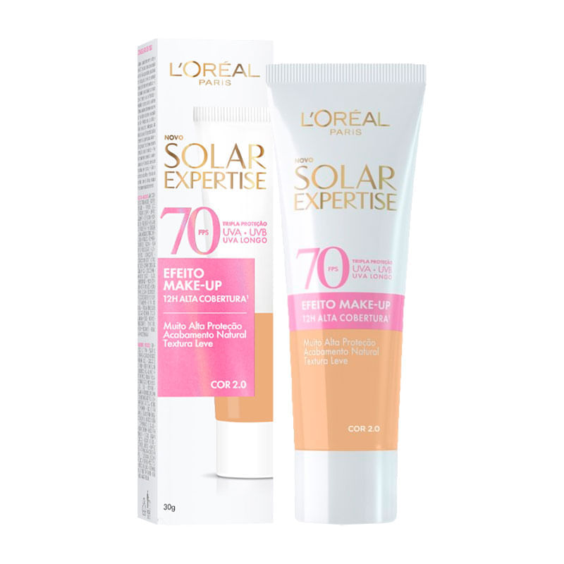 Protetor Solar Com Cor 2.0 FPS 70 L'Oréal Paris Solar Expertise Caixa 30g