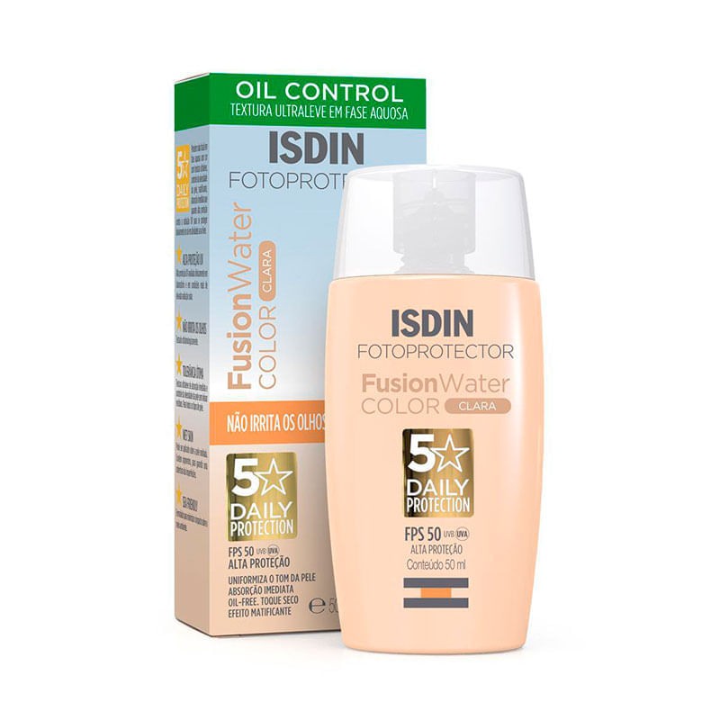 Protetor Solar Facial Fusion Water Cor Clara Fps50 Isdin 50ml
