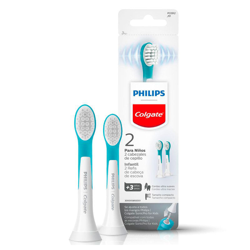 Refil Para Escova De Dente Eletrica Philips Colgate Sonicpro Infantil Com 2 Recargas