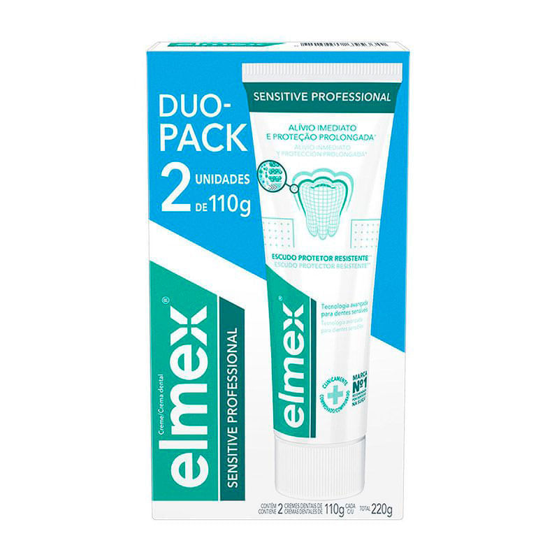 Pack Creme Dental Professional Elmex Sensitive Caixa 220g 2 Unidades De 110g Cada